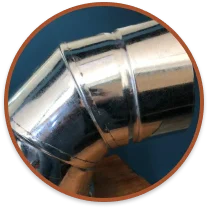 Curvas metálicas para mudança de direção em dutos